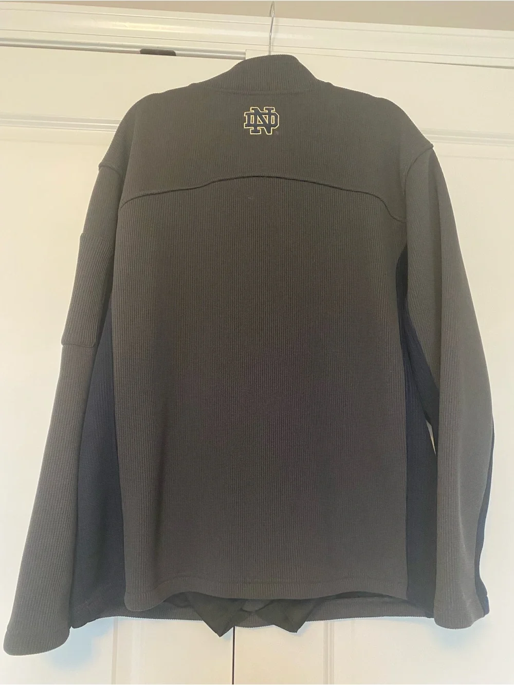 Notre Dame Campus Heritage Charcoal and Navy fleece Quarter-Zip Pullover